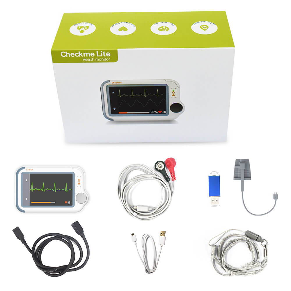 Touchscreen ECG Monitor with Oximeter. Oximeter Integrated with ECG EKG PI Pulse Rate Wellue